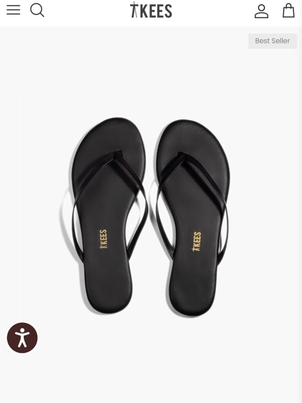 TKEES Vegan Lily - Black Minimalist Leather Thong Sandals - NWT (originally $65)